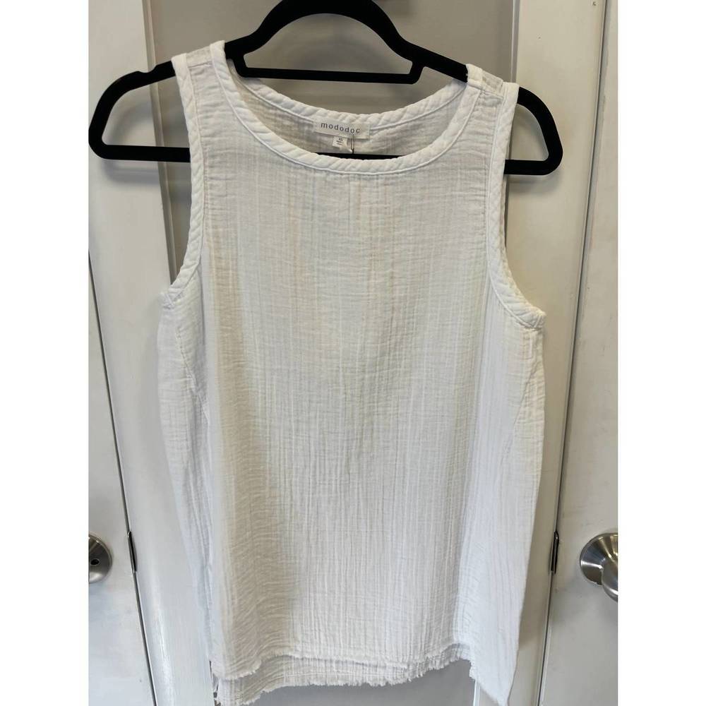 NEW MODODOC women gauze tank in white